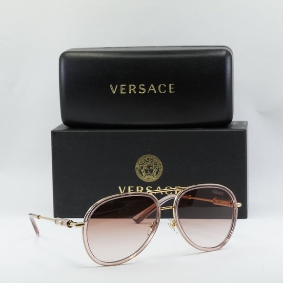 FINAL PRICE NEW VERSACE VE2260 100213 BROWN PINK GRADIENT SUNGLASSES - Picture 10 of 10